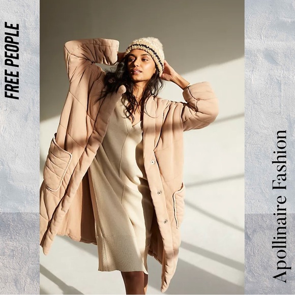(ISO) (willing to trade) RARE FREE PEOPLE DOLMAN QUILTED DUVET COAT NWOT XS PINK - Picture 3 of 10